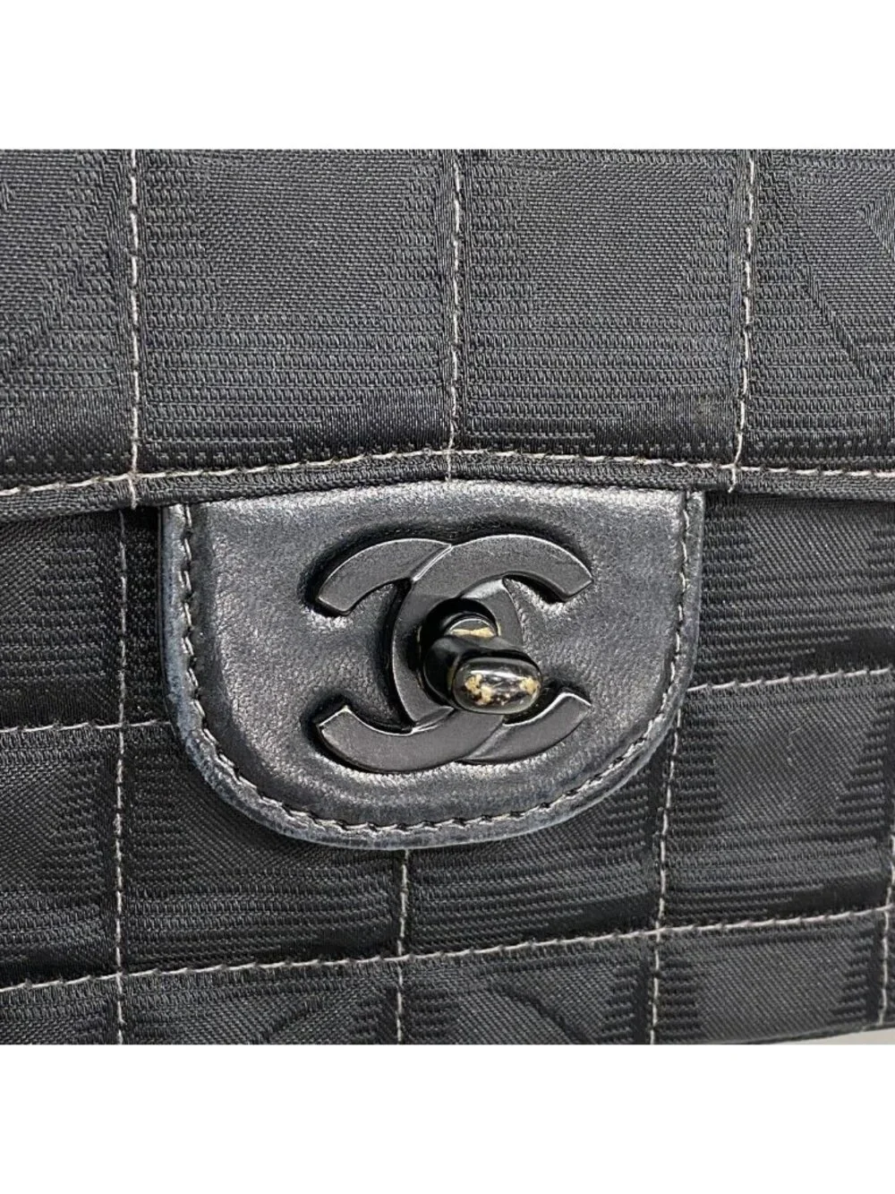 ★SOLD★ Chanel Shoulder Bag New Travel Nylon Black Silver - Picture 7 of 10